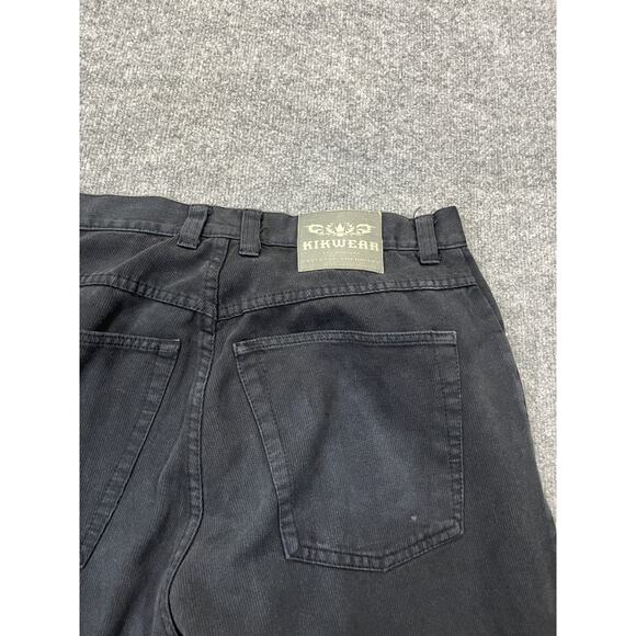 KIKWEAR 90s Denim Y2K Skater Baggy Wide Leg Jeans 34x33 Streetwear Raver Hip Hop - Picture 7 of 13